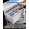 VEVOR Commercial Ice Bin, 82.9 Qt Max Capacity, 30 x 19 x 33 Inch Stainless Steel Ice Chest with Sliding Lid and Bottle Holders, Cooler Cart Cocktail Unit for Bar Restaurant Pub, NSF Certified