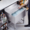 VEVOR Commercial Ice Bin, 65.1 Qt Max Capacity, 24 x 19 x 33 Inch Stainless Steel Ice Chest with Sliding Lid and Bottle Holders, Cooler Cart Cocktail Unit for Bar Restaurant Pub, NSF Certified