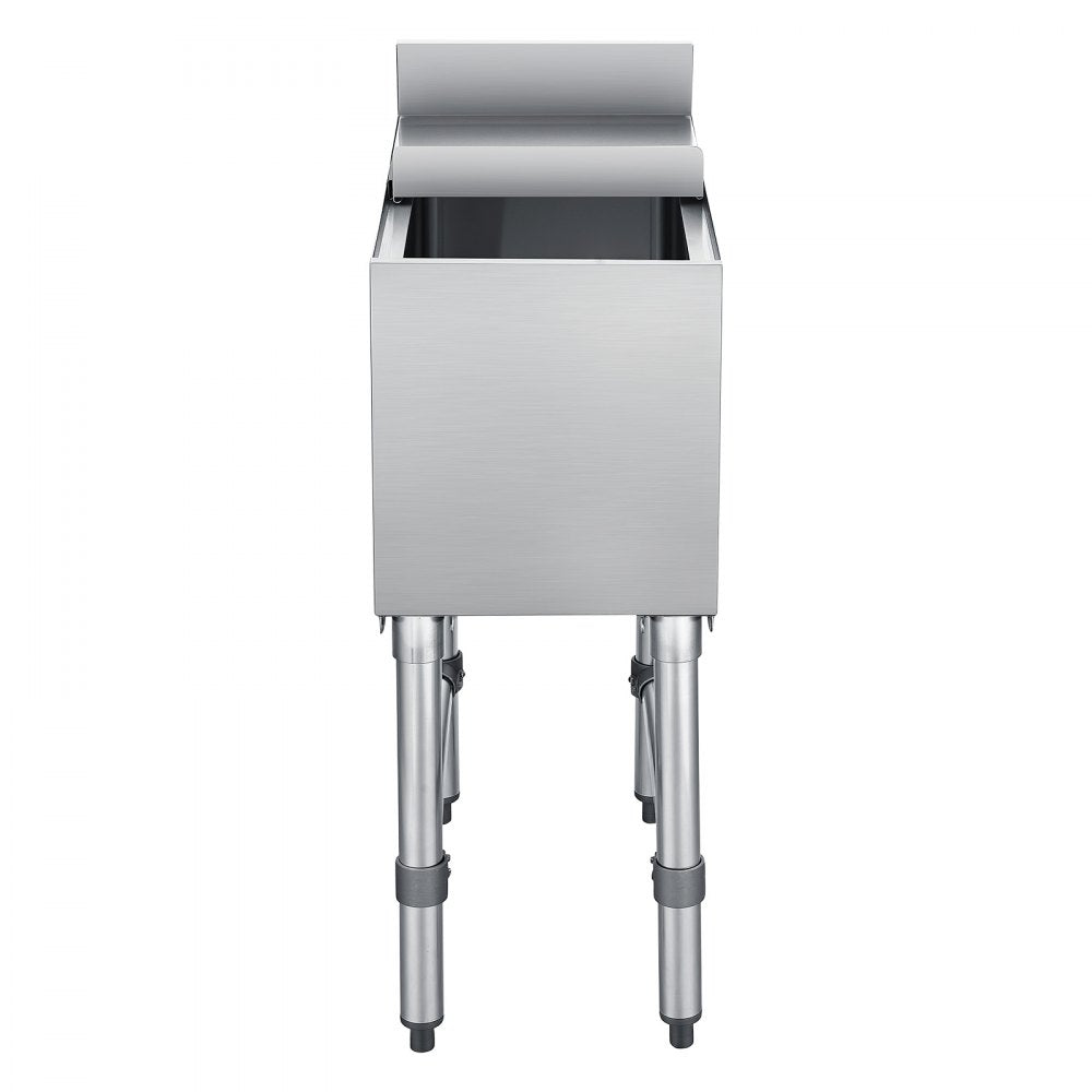VEVOR Commercial Ice Bin, 39.6 Qt Max Capacity, 12 x 24 x 33 Inch Stainless Steel Ice Chest with Sliding Lid, 24H Long-Lasting Insulation, Cooler Cart Cocktail Unit for Bar Restaurant Pub, NSF