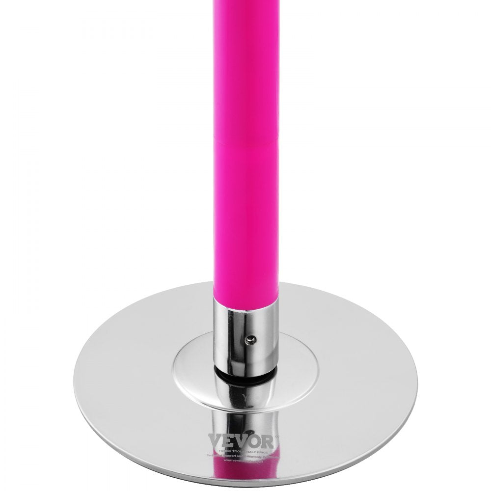 VEVOR Professional Dancing Pole, Spinning Static Dancing Pole Kit, Portable Removable Pole, 40mm Heavy-Duty Stainless Steel Pole, Height Adjustable Fitness Pole, for Exercise Home Club Gym, Pink