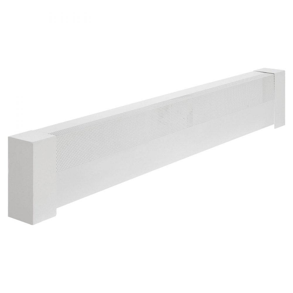 VEVOR Baseboard Heater Covers, Basic Series 4 ft Standard Electric Heating Unit Front Cover for Home Improvement, Heavy-duty Steel, Easy Installation for Bedroom Replacing Old Cover, White