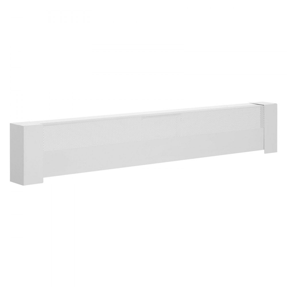 VEVOR Baseboard Heater Covers, Basic Series 4 ft Standard Electric Heating Unit Front Cover for Home Improvement, Heavy-duty Steel, Easy Installation for Bedroom Replacing Old Cover, White