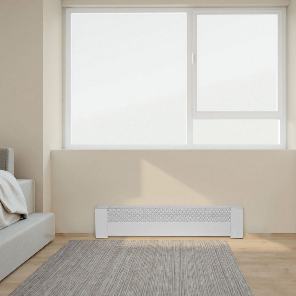 VEVOR Baseboard Heater Covers, Basic Series 3 ft Standard Electric Heating Unit Front Cover for Home Improvement, Heavy-duty Steel, Easy Installation for Bedroom Replacing Old Cover, White