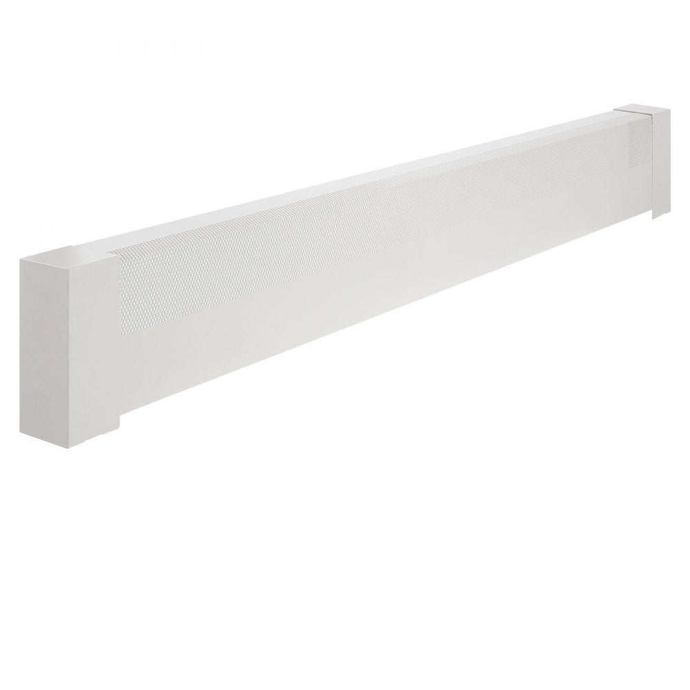 VEVOR Baseboard Heater Covers, Basic Series 6 ft Standard Electric Heating Unit Front Cover for Home Improvement, Heavy-duty Steel, Easy Installation for Bedroom Replacing Old Cover, White