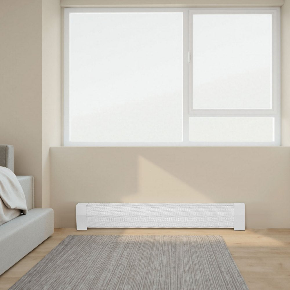 VEVOR Baseboard Heater Covers, Premium Series 4 ft Standard Electric Heating Unit Front Cover for Home Improvement, Heavy-duty Steel, Easy Installation for Bedroom Replacing Old Cover, White