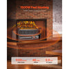 VEVOR Electric Fireplace Log, 16 inch Fireplace Insert Log Heater, with Remote Controller, 5 Adjustable Flame Brightness, 24H Timer, Overheat Protection, Thermostat, for Home and Office Decor Black