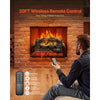 VEVOR Electric Fireplace Log, 23 inch Fireplace Insert Log Heater, with Crackling Sound,Remote Controller, 5 Adjustable Flame Brightness, Timer, Overheat Protection, Thermostat, for Home Decor Black