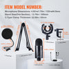 VEVOR USB Microphone, 192kHz/24-bit, Professional Condenser Microphone Kit, with Boom Arm Stand Pop Filter Shock Mount Mute Button Headphones Jack, for Podcast Recording Video Gaming Singing Streaming