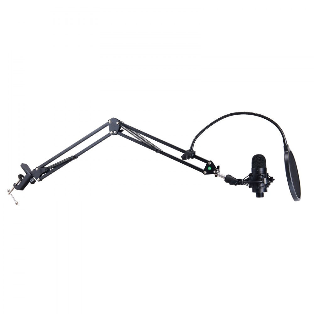 VEVOR USB Microphone, 192kHz/24-bit, Professional Condenser Microphone Kit, with Boom Arm Stand Pop Filter Shock Mount Mute Button Headphones Jack, for Podcast Recording Video Gaming Singing Streaming