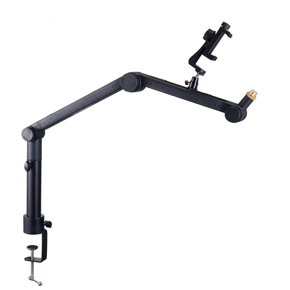 VEVOR Desk-Mounted Microphone Arm, Flexible 360° Rotation, Adjustable Stand with Universal 3/8" to 5/8" Adapter and Headphone Holder, Compatible with Blue Yeti, Hyperx Quadcast, and More