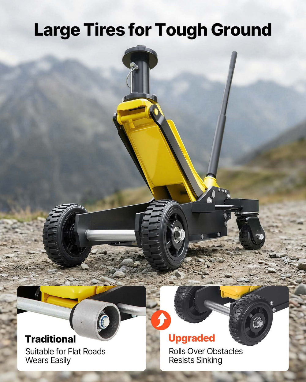 VEVOR floor jack large tires for tough ground comparison image
