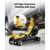 VEVOR Low Profile Floor Jack, 2.5 Ton (5512 lbs) Capacity, Steel Racing Floor Jack with Single Piston Quick Lift Pump & Raised Saddle, Hydraulic Trolley Car Lift for SUVs, Lifting Range 3.3"-13.8"
