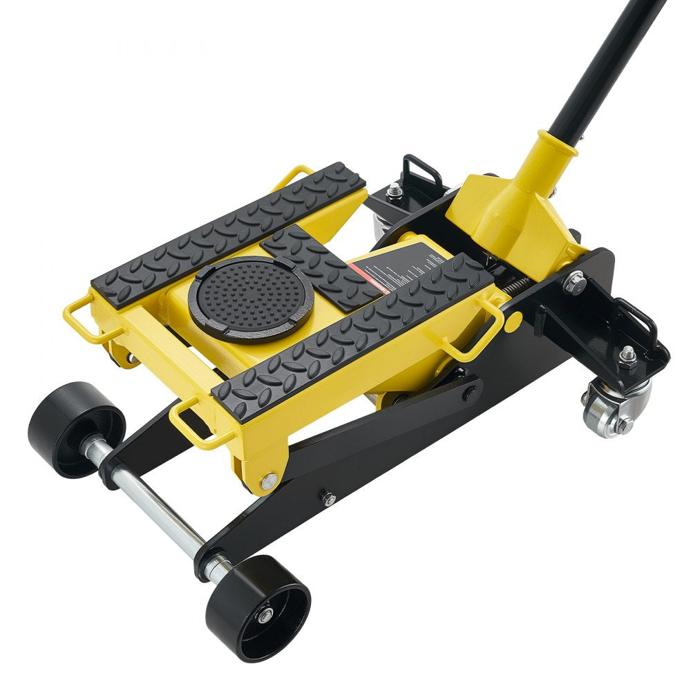VEVOR Low Profile Floor Jack, 2 Ton (4409 lbs) Capacity, Steel Racing Floor Jack with Single Piston Quick Lift Pump, Hydraulic Trolley Car Lift for Cars, Motorcycles, ATVs, Lifting Range 5.7"-17"