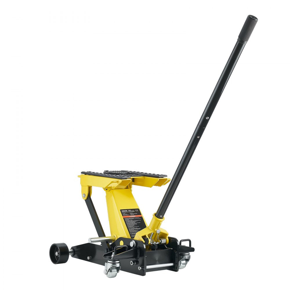 VEVOR Low Profile Floor Jack, 2 Ton (4409 lbs) Capacity, Steel Racing Floor Jack with Single Piston Quick Lift Pump, Hydraulic Trolley Car Lift for Cars, Motorcycles, ATVs, Lifting Range 5.7"-17"