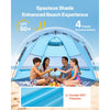 VEVOR Beach Tent Sun Shelter for 4 Person, Pop Up Beach Tent UPF 50+ Protection, Portable Sun Shade Canopy with Carrying Bag and Sand Pockets, Easy Setup Umbrella for Camping Fishing Outdoor Picnic