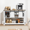 VEVOR Coffee Bar Cabinet, 47.3 x 15.7 x 32.7 in Farmhouse Coffee Bar Cabinet with 4-Tier Storage, Coffee Bar Table with Barn Doors, Farmhouse Sideboard Buffet Cabinet for Living Room, Entryway