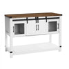 VEVOR Coffee Bar Cabinet, 47.3 x 15.7 x 32.7 in Farmhouse Coffee Bar Cabinet with 4-Tier Storage, Coffee Bar Table with Barn Doors, Farmhouse Sideboard Buffet Cabinet for Living Room, Entryway