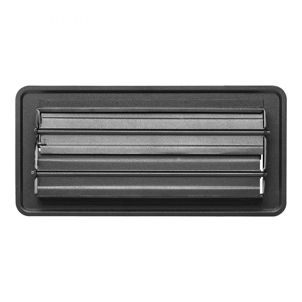 VEVOR 4 x 10 Inch Floor Registers, 12-Pack Vent Grilles, HAVC Heavy-Duty Walkable Iron Floor Vents, Easily Adjustable Rust-Proof Air Vents Deflector with Metal Damper, Ideal for Home & Office, Black