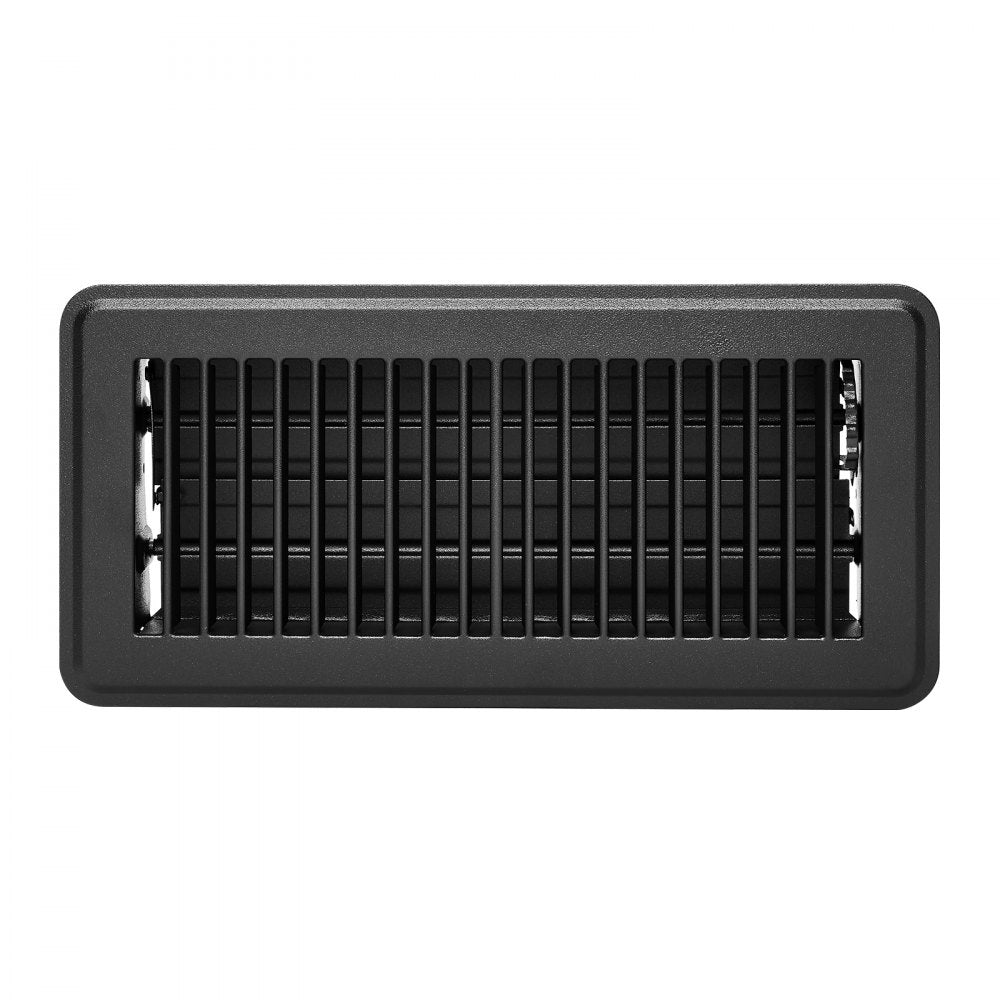 VEVOR 4 x 10 Inch Floor Registers, 12-Pack Vent Grilles, HAVC Heavy-Duty Walkable Iron Floor Vents, Easily Adjustable Rust-Proof Air Vents Deflector with Metal Damper, Ideal for Home & Office, Black