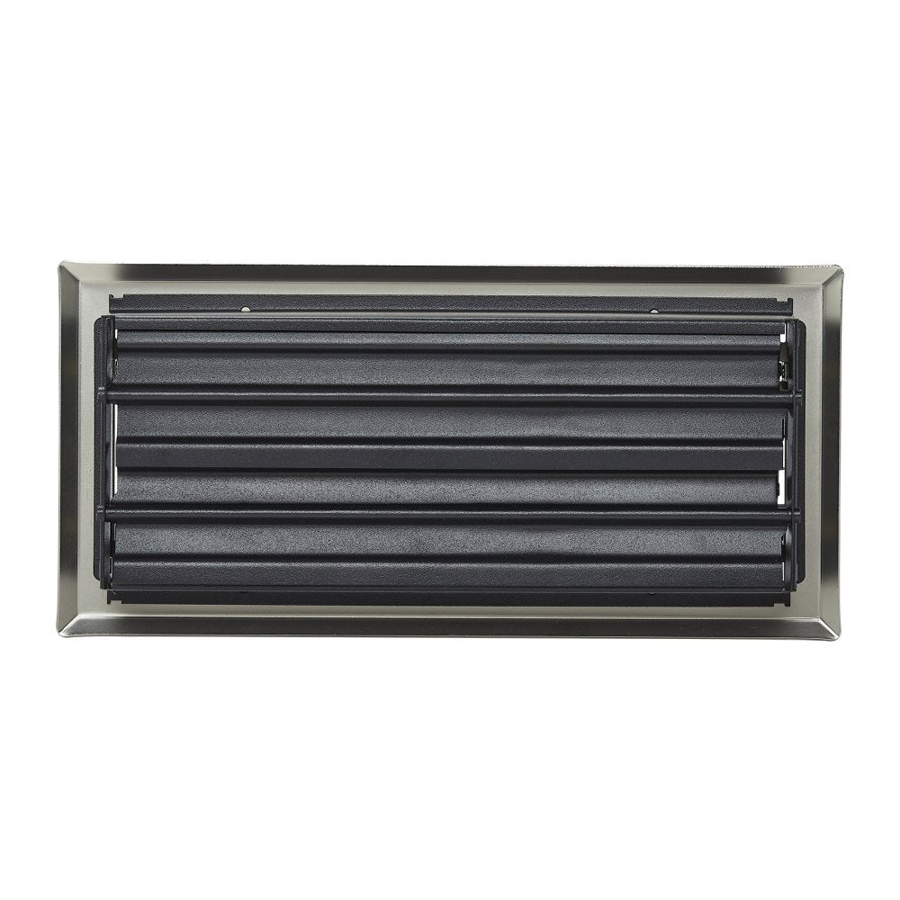 VEVOR 4 x 10 Inch Floor Registers, 2-Pack Vent Grilles, HVAC Heavy-Duty Walkable Iron Floor Vents, Easily Adjustable Rust-Proof Air Vents Deflector with Metal Damper, for Home & Office, Nickel-Plated