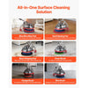 VEVOR Commercial Floor Scrubber Machine, Heavy Duty Floor Cleaner Polisher with 2 Wheels,  Professional Electric Carpet Buffer, Max 1900 RPM, 43 FT Cord, 3 Pads & 3 Brushes - All Floor Surfaces