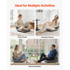 VEVOR Floor Chair, 5 Adjustable Positions Folding Floor Gaming Chair with Ergonomic Back Support, Sturdy Metal Frame with Recycled Foam and Linen Fabric, Multifunctional for Reading, Relaxing, Gray