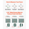 VEVOR Bottom Locking Privacy Slats, Single-Wall Vertical Bottom-Locking Slats for Chain-Link Fence, High-Density HDPE Chain Link Slats Ideally Fit 5' High Fence for Garden, Farm, Sports Field(Green)
