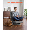 VEVOR Swivel Floor Gaming Chair, 360-Degree Rotating Floor Chair with 4 Adjustable Position Folding Backrest, Metal Frame with Recycled Foam and Linen Fabric, for Watching TV, Reading, Relaxing, Gray