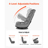 VEVOR Swivel Floor Gaming Chair, 360-Degree Rotating Floor Chair with 4 Adjustable Position Folding Backrest, Metal Frame with Recycled Foam and Linen Fabric, for Watching TV, Reading, Relaxing, Gray