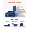 VEVOR Floor Chair, 5 Adjustable Positions Folding Floor Gaming Chair with Back Support, Armrests, and Cushion, Sturdy Metal Frame with Recycled Foam and Linen Fabric, for Reading, Relaxing, Dark Blue