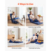 VEVOR Floor Chair, 5 Adjustable Positions Folding Floor Gaming Chair with Back Support, Armrests, and Cushion, Sturdy Metal Frame with Recycled Foam and Linen Fabric, for Reading, Relaxing, Dark Blue
