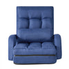 VEVOR Floor Chair, 5 Adjustable Positions Folding Floor Gaming Chair with Back Support, Armrests, and Cushion, Sturdy Metal Frame with Recycled Foam and Linen Fabric, for Reading, Relaxing, Dark Blue