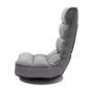 VEVOR Swivel Floor Gaming Chair, 360-Degree Rotating Floor Chair with 4 Adjustable Position Folding Backrest and Lumbar Support, Folding Video Reclining Sofa for Watching TV Reading Playing Game, Gray