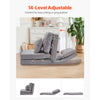 VEVOR Convertible Flip Chair, 5-Position Adjustable Floor Lazy Sofa, Folding Upholstered Couch Bed with Adjustable Backrest Metal Frame and Pillow, Folding Sofa Bed Chair for Living Room Bedroom, Gray