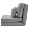 VEVOR Convertible Flip Chair, 5-Position Adjustable Floor Lazy Sofa, Folding Upholstered Couch Bed with Adjustable Backrest Metal Frame and Pillow, Folding Sofa Bed Chair for Living Room Bedroom, Gray