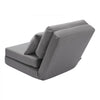 VEVOR Convertible Flip Chair, 5-Position Adjustable Floor Lazy Sofa, Folding Upholstered Couch Bed with Adjustable Backrest Metal Frame and Pillow, Folding Sofa Bed Chair for Living Room Bedroom, Gray