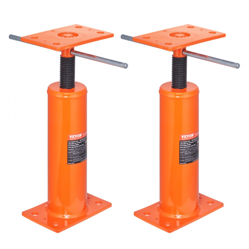 VEVOR House Floor Jacks, 2 Pack, 12"-16" Height Range, 9700 lbs Max Load Capacity Per Unit, Adjustable Support Beam Basement Jack Post Pole for Leveling, Steel Telescoping Jack for Temporary Support