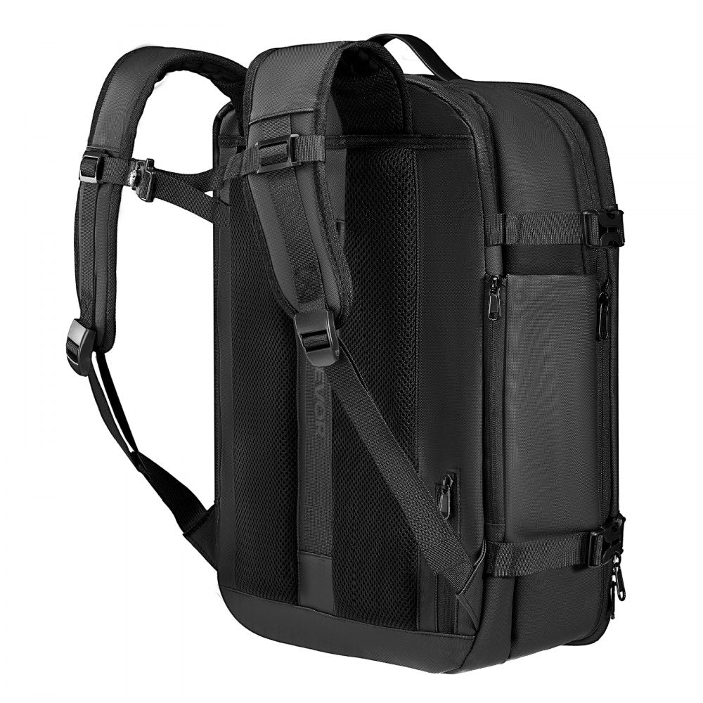 VEVOR Vacuum Travel Backpack, 65L, Expandable Vacuum Seal Compression Travel Backpack with Pump, with TSA-Approved Lock, Airback Vacpack, Water-Resistant Carry-On Suitcase Luggage, for Business, Black