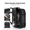 VEVOR Vacuum Travel Backpack, 65L, Expandable Vacuum Seal Compression Travel Backpack, with TSA-Approved Lock, Multiple Pockets Compartments, Water-Resistant Carry-On Suitcase Luggage, No Pump, Black