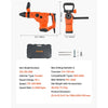 VEVOR Corded Hammer Drill, 1600W 175-350RPM Electric Demolition Drills, 2-Inch SDS-Max Rotary Hammer Driver, 3 Functions Chipping Power Tool Kit for Concrete, Drilling Wood Plastic
