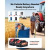VEVOR Fuel Transfer Pump Battery Powered 12 GPM Portable Diesel Pump Kit, for Diesel Kerosene Fueling on Farm Boat Truck Tractor, 2 x 4.0Ah Batteries, 1/4 HP Motor, with Manual Fuel Nozzle & Hose