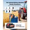 VEVOR Fuel Transfer Pump Battery Powered 12 GPM Portable Diesel Pump Kit, for Diesel Kerosene Fueling on Farm Boat Truck Tractor, 4.0Ah Battery, 1/4 HP Motor, with Manual Fuel Nozzle, Discharge Hose