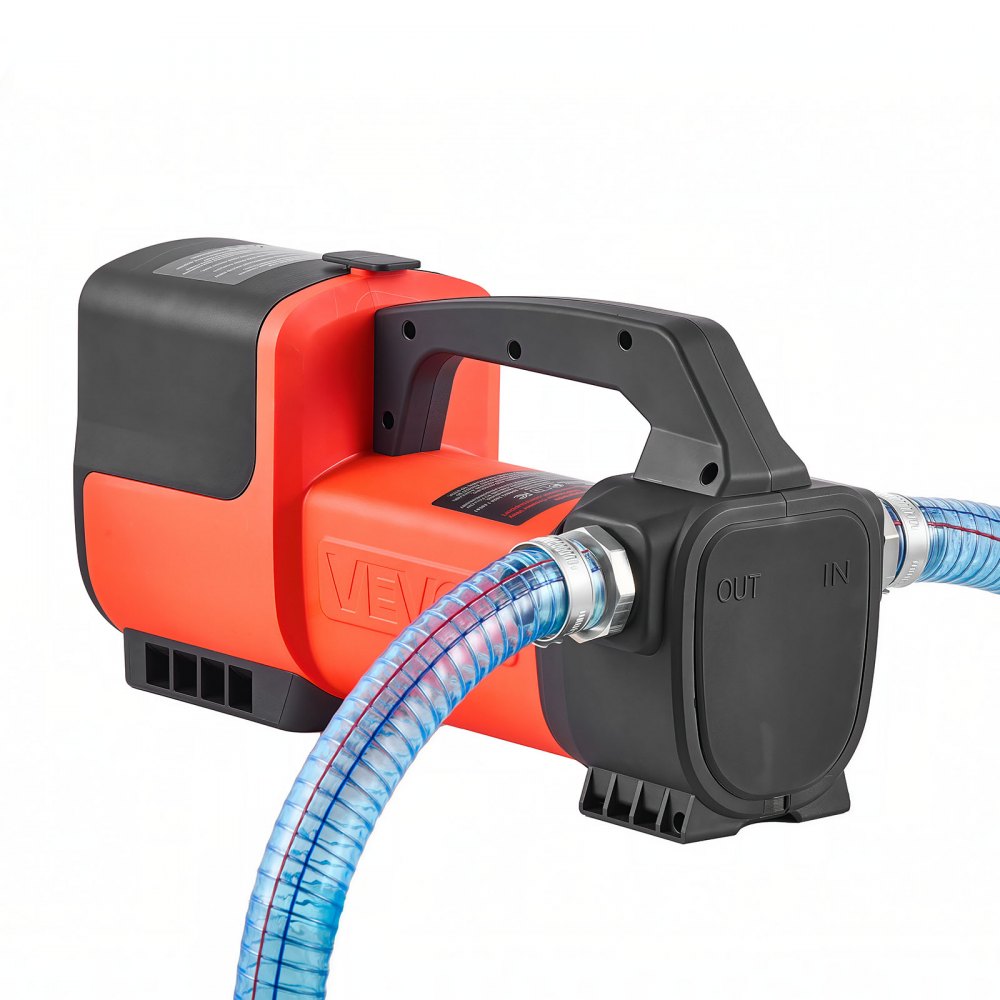 VEVOR Fuel Transfer Pump Battery Powered 12 GPM Portable Diesel Pump Kit, for Diesel Kerosene Fueling on Farm Boat Truck Tractor, 4.0Ah Battery, 1/4 HP Motor, with Manual Fuel Nozzle, Discharge Hose