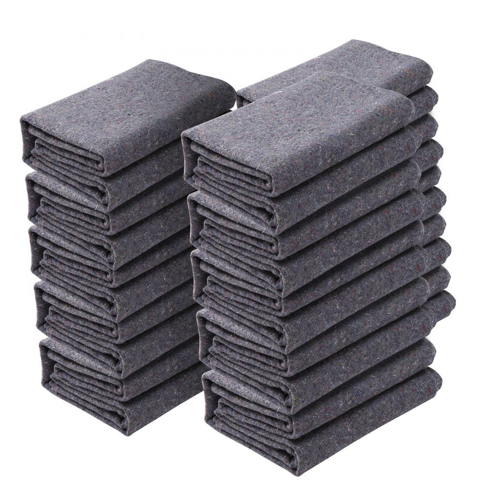 VEVOR Moving Blankets, 72" x 54", 21 lbs/dz Weight, 12 Packs, Professional Recycled Cotton Packing Blanket, Large Heavy Duty Shipping Mover Pads Perfect for Protecting Furniture, Floors, Appliances