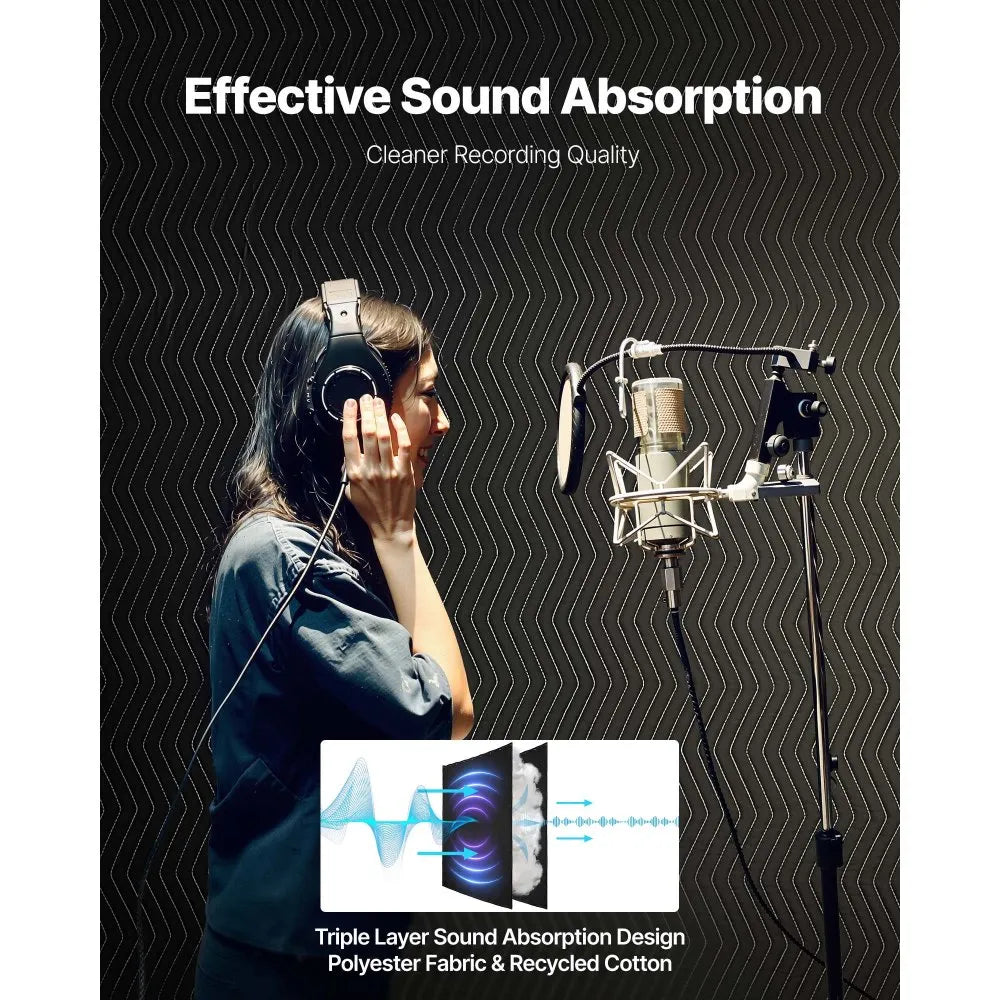 VEVOR 2 Pcs Sound Dampening Blankets, Soundproof Curtains with 96 x 80 in, Soundproof Blanket with Grommets, Studio Grommeted Blanket, for Window, Door, Light Blocker, Music Recording, Black