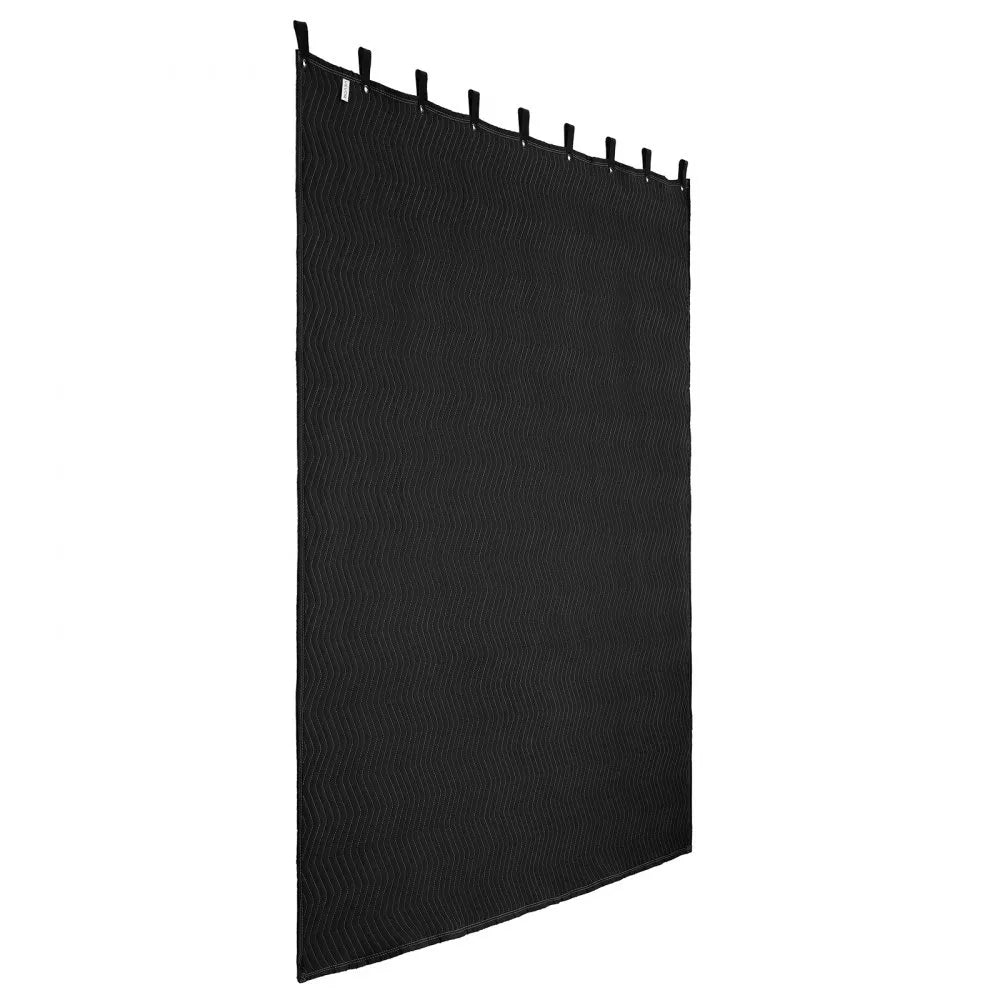 VEVOR 2 Pcs Sound Dampening Blankets, Soundproof Curtains with 96 x 80 in, Soundproof Blanket with Grommets, Studio Grommeted Blanket, for Window, Door, Light Blocker, Music Recording, Black