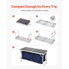 VEVOR Camping Kitchen Table, Folding Outdoor Cooking Table, 3 Adjustable Height, Aluminum Lightweight Portable Cook Station with Storage Organizer, Carry Handle, for BBQ Party Picnic RV Travel, Blue
