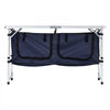 VEVOR Camping Kitchen Table, Folding Outdoor Cooking Table, 3 Adjustable Height, Aluminum Lightweight Portable Cook Station with Storage Organizer, Carry Handle, for BBQ Party Picnic RV Travel, Blue