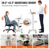 VEVOR Mobile Standing Desk, 28.5"-44.2" Gas-Spring Height Adjustable Sit-Stand Desk, 360° Swivel Wheels (2 Lockable) Portable Rolling Laptop Table Computer Cart for Home Office School, 44LBS Loading