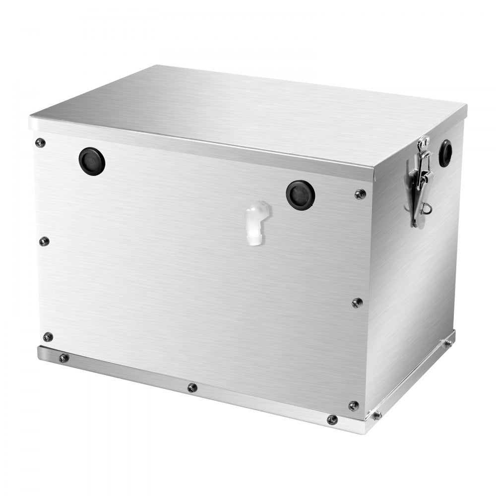 VEVOR Battery Box, Group 24/31 Trolling Motor Battery Box, Marine Batteries Case with Rubber-Grommet Cable Holes, Aluminum Alloy Shell Storage Case, Easy Installation, for Off-Road Racers, Trucks